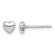 Sterling Silver Rhodium-plated Polished Heart Post Earrings - Birthstone Company