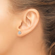 Sterling Silver Polished Flower with CZ Children's Post Earrings - Birthstone Company