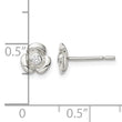 Sterling Silver Polished Flower with CZ Children's Post Earrings - Birthstone Company
