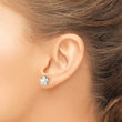 Sterling Silver Polished & Textured Sim. Pearl Flower Post Earrings - Birthstone Company