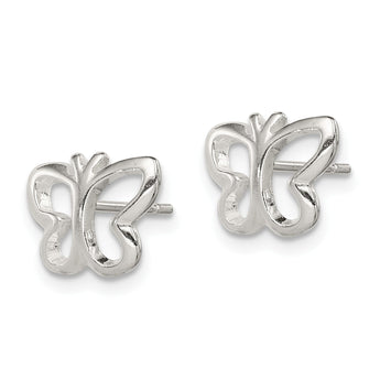 Sterling Silver Polished Butterfly Children's Post Earrings - Birthstone Company