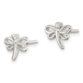 Sterling Silver Polished Dragonfly Children's Post Earrings - Birthstone Company