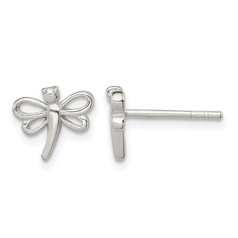 Sterling Silver Polished Dragonfly Children's Post Earrings - Birthstone Company