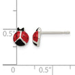 Sterling Silver Polished Red/Black Enameled Ladybug Post Earrings - Birthstone Company