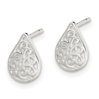 Sterling Silver Filigree Post Earrings - Birthstone Company