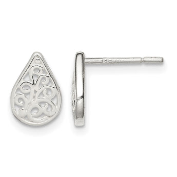 Sterling Silver Filigree Post Earrings - Birthstone Company