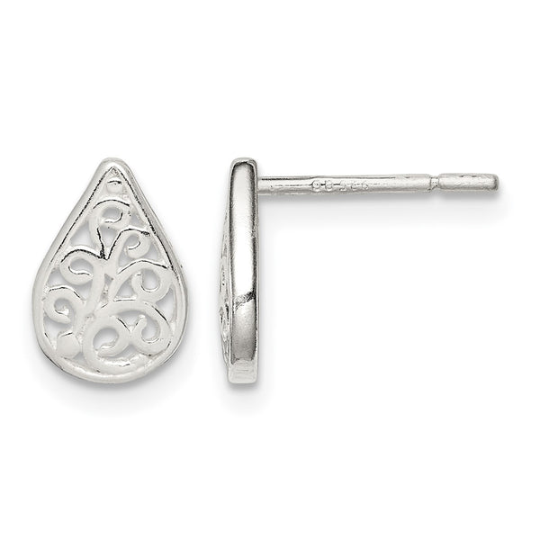 Sterling Silver Filigree Post Earrings - Birthstone Company