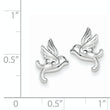 Sterling Silver Rhodium Plated Bird Post Earrings