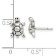 Sterling Silver Polished & Antiqued Turtle Post Earrings - Birthstone Company