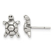 Sterling Silver Polished & Antiqued Turtle Post Earrings - Birthstone Company