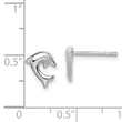 Sterling Silver Rhodium-plated Polished Dolphin Post Earrings - Birthstone Company