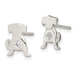 Sterling Silver Polished CZ Dog Post Earrings - Birthstone Company