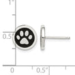 Sterling Silver Polished Enamel Paw Print Post Earrings - Birthstone Company