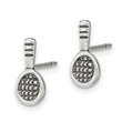 Sterling Silver Antique Tennis Racquet Post Earrings - Birthstone Company