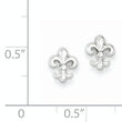 Sterling Silver Rhodium-plated Polished Fleur de Lis Post Earrings