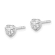 Sterling Silver Rhodium-plated CZ Heart Post Earrings - Birthstone Company