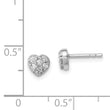 Sterling Silver Rhodium-plated CZ Heart Post Earrings - Birthstone Company