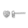 Sterling Silver Rhodium-plated CZ Heart Post Earrings - Birthstone Company