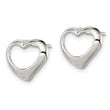 Sterling Silver Rhodium-plated Heart Post Earrings