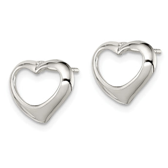 Sterling Silver Rhodium-plated Heart Post Earrings - Birthstone Company