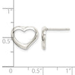 Sterling Silver Rhodium-plated Heart Post Earrings - Birthstone Company