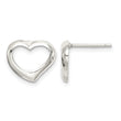 Sterling Silver Rhodium-plated Heart Post Earrings - Birthstone Company