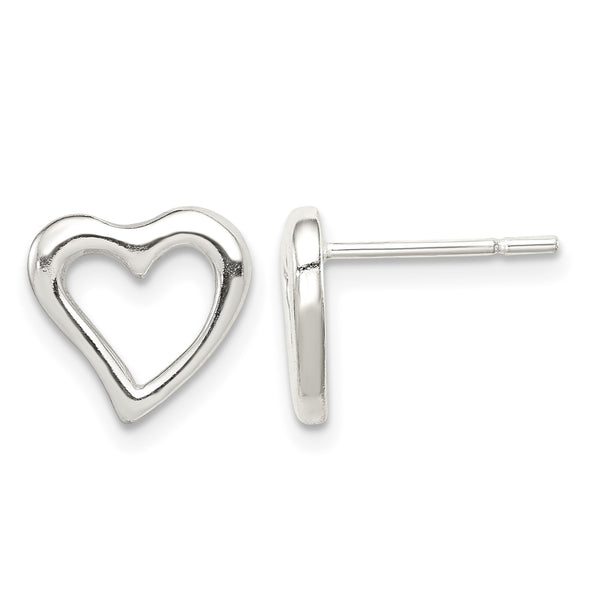 Sterling Silver Heart Post Earrings - Birthstone Company