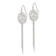 Sterling Silver Polished & Diamond-cut Filigree Circle & Chain Dangle Earri