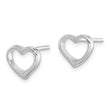 Sterling Silver Rhodium Plated Open Heart Post Earrings