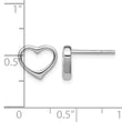 Sterling Silver Rhodium Plated Open Heart Post Earrings - Birthstone Company