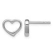 Sterling Silver Rhodium Plated Open Heart Post Earrings - Birthstone Company
