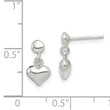 Sterling Silver Dangle Heart Post Earrings