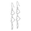 Sterling Silver Heart Dangle Shepherd Hook Earrings