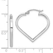 Sterling Silver Rhodium Plated Heart Hoop Earrings