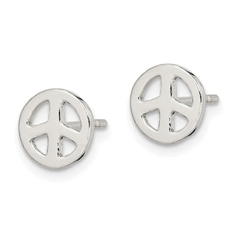 Sterling Silver Peace Sign Post Earrings - Birthstone Company