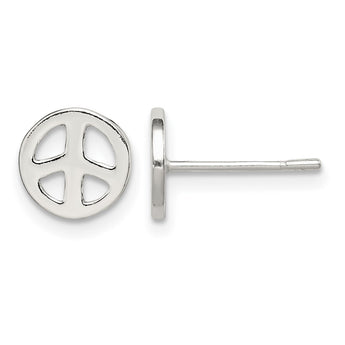 Sterling Silver Peace Sign Post Earrings - Birthstone Company