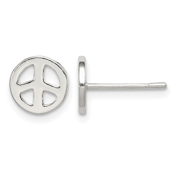 Sterling Silver Peace Sign Post Earrings - Birthstone Company