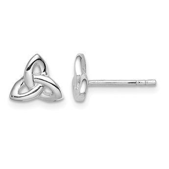 Sterling Silver Rhodium-plated Trinity Symbol Post Earrings - Birthstone Company