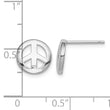 Sterling Silver Rhodium-plated Polished Peace Sign Post Earrings - Birthstone Company