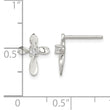 Sterling Silver Rhodium-plated Polished CZ Cross Post Earrings - Birthstone Company