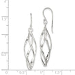 Sterling Silver Rhodium-plated Polished Long Twisted Dangle Earrings