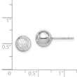 Sterling Silver Rhod-plated Diamond Cut 8mm Ball Post Earrings - Birthstone Company