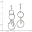 Sterling Silver Polished and Hammered Circles Post Dangle Earrings