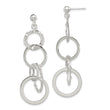 Sterling Silver Polished and Hammered Circles Post Dangle Earrings