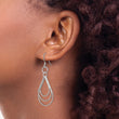 Sterling Silver Textured Teardrops Dangle Earrings