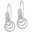 Sterling Silver Rhodium-plated D/C Graduated Circle Dangle Hoop Earrings