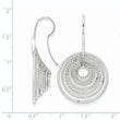 Sterling Silver Rhodium-plated D/C Concentric Circles Dangle Earrings