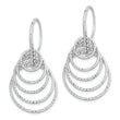 Sterling Silver Rhodium-plated D/C Graduated Circles Dangle Earrings