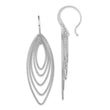 Sterling Silver Rhodium-plated D/C Multi Marquise Shape Dangle Earrings
