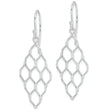 Sterling Silver Rhodium-plated Polished Honeycomb Dangle Earrings